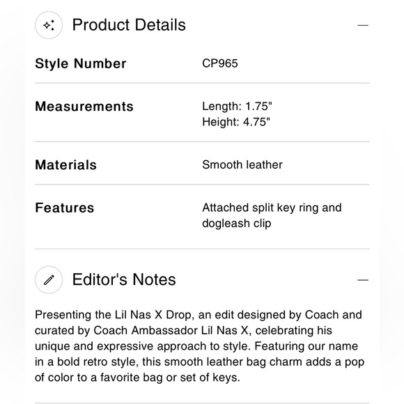 Coach The Lil Nas X Drop Bag Charm in Silver/Yellow Smooth Leather Keychain NWT - Picture 13 of 14